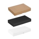 Folding box 11.5 x 22.5 x 3 cm, Brown, Black, White, Lid, Cardboard - Set of 10