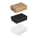 Folding box 11.5 x 15.5 x 5 cm, Brown, Black, White, with lid, cardboard - set of 10