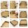Folding box 10.4 x 10.4 x 2.5 cm, Brown, Black, White, with lid, cardboard - 10 boxes/set