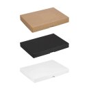 Folding box 15,5 x 23,5 x 2,5 cm, Brown, Black, White, with lid, cardboard - 10 boxes/set