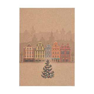 Weihnachtskarte, Klappkarte Weihnachtsstadt, vierfarbig,...
