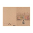 Weihnachtskarte, Klappkarte "Weihnachtsstadt", vierfarbig, A6, Kraftkarton