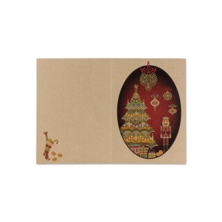 Christmas card Nutcracker, four-coloured, A6 folding card, kraft cardboard