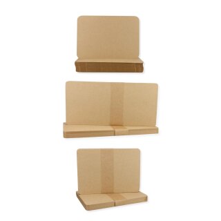 Karten in DL, A6 oder 11x16 cm, braun, abgerundet, Kraftkarton - 25er Pack