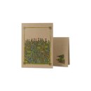 Christmas card fir trees, four-coloured, A6 folding card, kraft cardboard