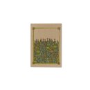 Christmas card fir trees, four-coloured, A6 folding card, kraft cardboard