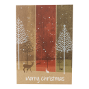 Christmas card Winter forest, four-coloured, A6 folding card, kraft cardboard