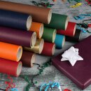 Gift wrapping paper red and bordeaux double-sided, kraft paper, ribbed - 1 roll 0.8 x 10 m