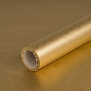 Gift wrapping paper Gold, kraft paper, ribbed - 1 roll...