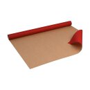 Gift wrapping paper Red solid, kraft paper, ribbed - 1 roll 0.70 x 10 m