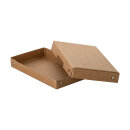 Storage box brown, A6, 120 x 185 x 25 mm, with lid, FSC paperboard, riveted