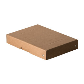 Aufbewahrungsbox Braun, A5, 18 x 25 x 4 cm, mit Deckel, FSC Pappe, genietet