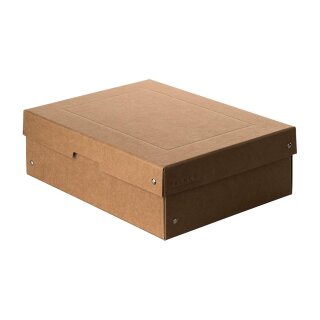 Storage box brown, A4, 240 x 320 x 100 mm, with lid, FSC paperboard, riveted