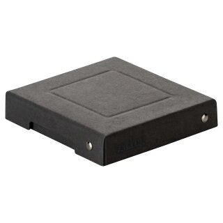 Storage box black, 120 x 120 x 25 mm, with lid, FSC cardboard, riveted