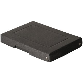 Aufbewahrungsbox Schwarz, 19 x 13 x 2,5 cm, mit Deckel, FSC Pappe, genietet