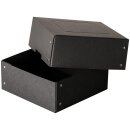 Aufbewahrungsbox Schwarz, 200 x 200 x 85 mm, mit Deckel, FSC Pappe, genietet