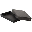 Storage box black, A6, 185 x 120 x 25 mm, with lid, FSC paperboard, riveted