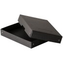 Storage box black, A5, 250 x 180 x 40 mm, with lid, FSC paperboard, riveted