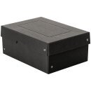 Aufbewahrungsbox Schwarz, A5, 25 x 18 x 10 cm, mit Deckel, FSC Pappe, genietet