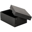 Aufbewahrungsbox Schwarz, A5, 25 x 18 x 10 cm, mit Deckel, FSC Pappe, genietet