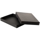 Storage box black, A4, 320 x 240 x 40 mm, with lid, FSC paperboard, riveted