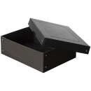 Storage box black, A4, 320 x 240 x 100 mm, with lid, FSC paperboard, riveted