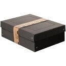 Storage box black, A4, 320 x 240 x 100 mm, with lid, FSC paperboard, riveted