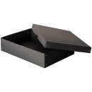 Aufbewahrungsbox Schwarz, A3, 44 x 32 x 10 cm, mit Deckel, FSC Pappe, genietet