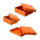 Falken Pure Box Pastell Orange, genieteter Aufbewahrungskarton aus FSC Pappe