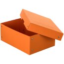 Aufbewahrungsbox Orange, A5, 250 x 180 x 100 mm, mit Deckel, FSC Pappe, genietet
