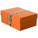 Aufbewahrungsbox Orange, A5, 250 x 180 x 100 mm, mit Deckel, FSC Pappe, genietet