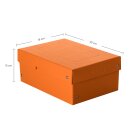 Aufbewahrungsbox Orange, A5, 250 x 180 x 100 mm, mit Deckel, FSC Pappe, genietet
