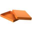 Storage box orange, A4, 320 x 240 x 40 mm, with lid, FSC cardboard, riveted