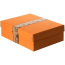 Aufbewahrungsbox Orange, A4, 320 x 240 x 100 mm, mit Deckel, FSC Pappe, genietet