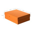Aufbewahrungsbox Orange, A4, 320 x 240 x 100 mm, mit Deckel, FSC Pappe, genietet