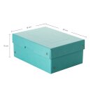 Aufbewahrungsbox T&uuml;rkis, A5, 250 x 180 x 100 mm mit Deckel, FSC Pappe, genietet