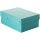 Aufbewahrungsbox Türkis, A5, 250 x 180 x 100 mm mit Deckel, FSC Pappe, genietet
