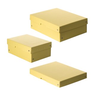 Falken Pure Box Pastel Yellow, riveted storage box made of FSC cardboard
