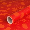 Gift wrapping paper Red flowers, two-coloured, smooth,...