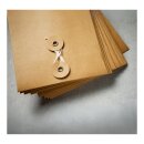 Envelope + 25 mm fold, brown, string closure, kraft paper...