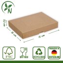 Folding box 10.5 x 15.5 x 2.5 cm, brown, with lid, jade kraft cardboard - 10 boxes/set