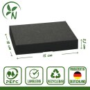 Folding box 10.5 x 15.5 x 2.5 cm, black, with lid, recycled cardboard - 10 boxes/set
