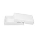 Folding box 10 x 15 x 2.5 cm, white, lid, cardboard - set of 10