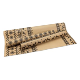 10 x Wrapping Paper "Norway", ribbed, brown, 50 x 70, Kraft paper