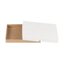 Folding box 13.6 x 19.6 x 2.5 cm, Brown, White, Black Kraft cardboard, with lid - Set of 10