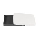 Folding box 13.6 x 19.6 x 2.5 cm, Brown, White, Black Kraft cardboard, with lid - Set of 10