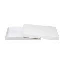 Folding box 13.6 x 19.6 x 2.5 cm, Brown, White, Black Kraft cardboard, with lid - Set of 10