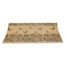 10 x Wrapping Paper "floral", ribbed, brown, 50 x 70, Kraft paper