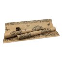 10 x Wrapping Paper "floral", ribbed, brown, 50 x 70, Kraft paper