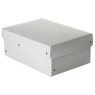 Archiv- & Aufbewahrungsbox Weiß, A5, 18 x 25 x 10 cm, Deckel, Pappe, genietet